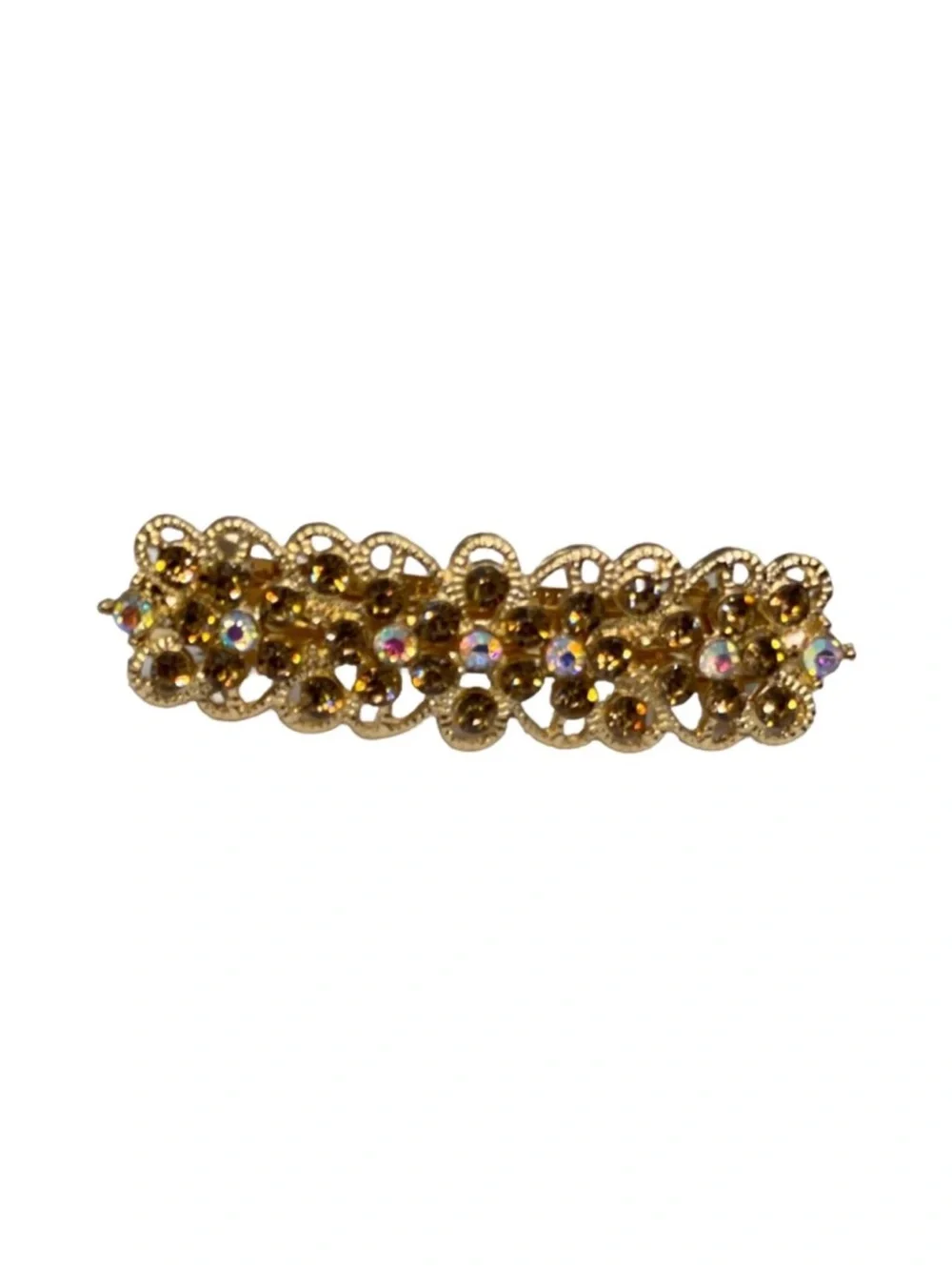 Elegant Crystal Gold Rhinestone Hair 3,0”Clip FINAL PRICE DROP